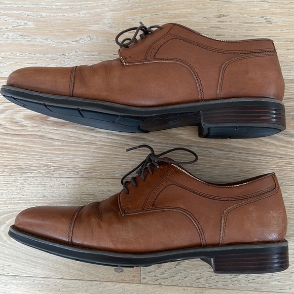 Mens Johnston & Murphy Brown Leather Dress Shoes Size 9 - Picture 3 of 7